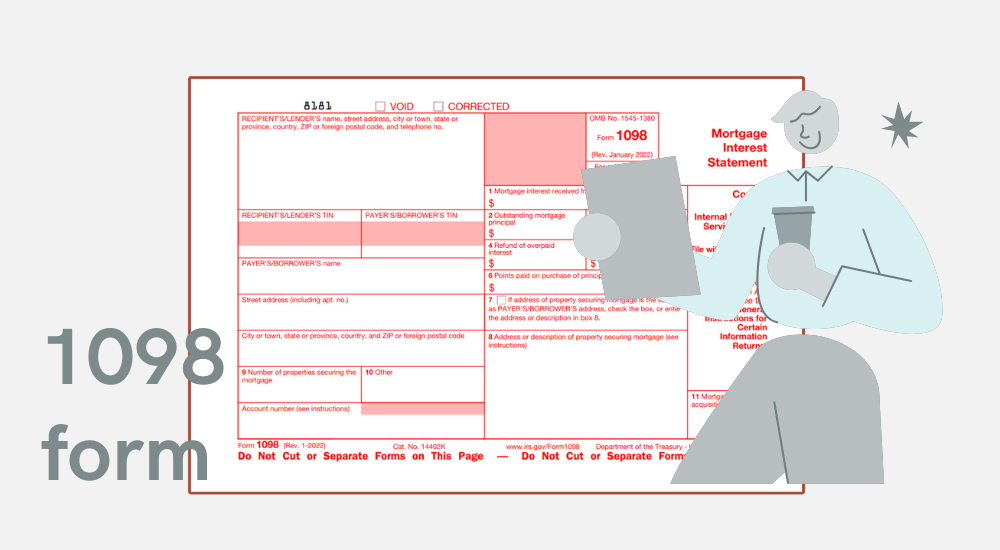 The copy of the IRS 1098 template for print